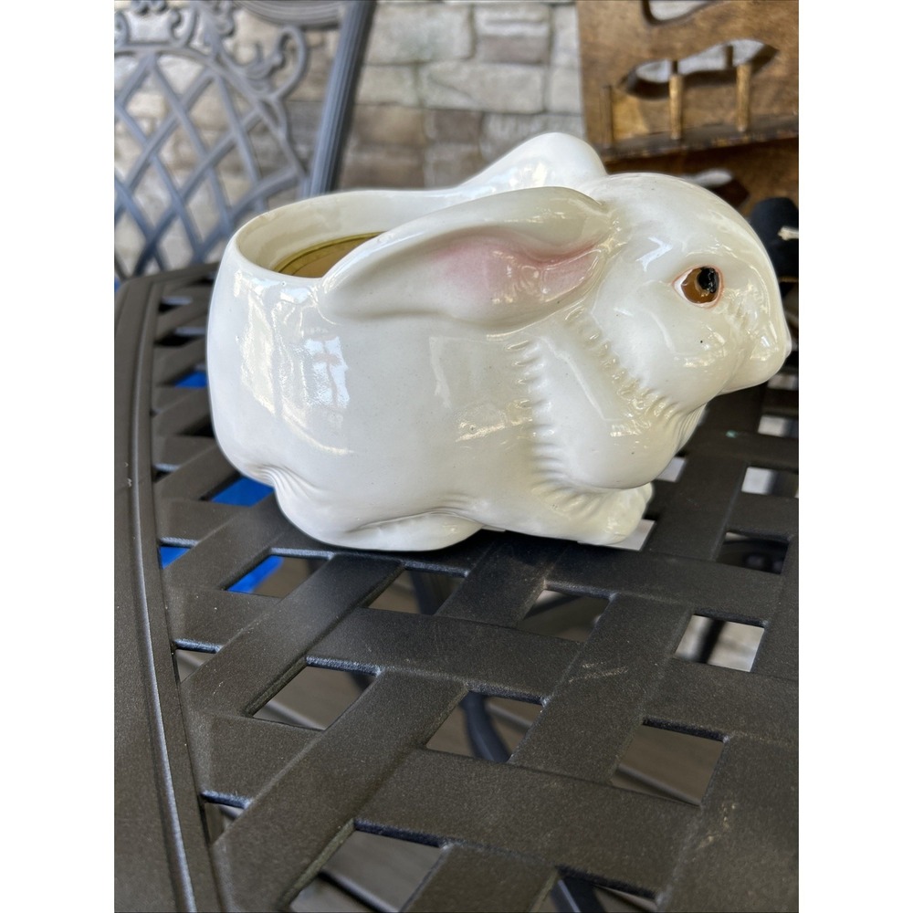 Vintage 80's Hand painted Brazil For Avon Easter Bunny Candle
